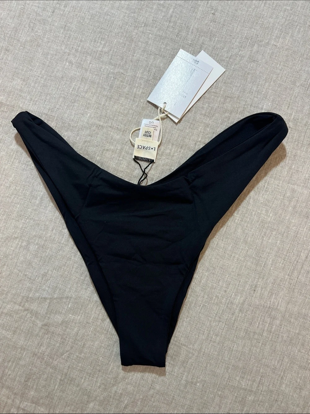 l*space Cabana Bitsy Bikini Bottom in Black. Size L. NWT